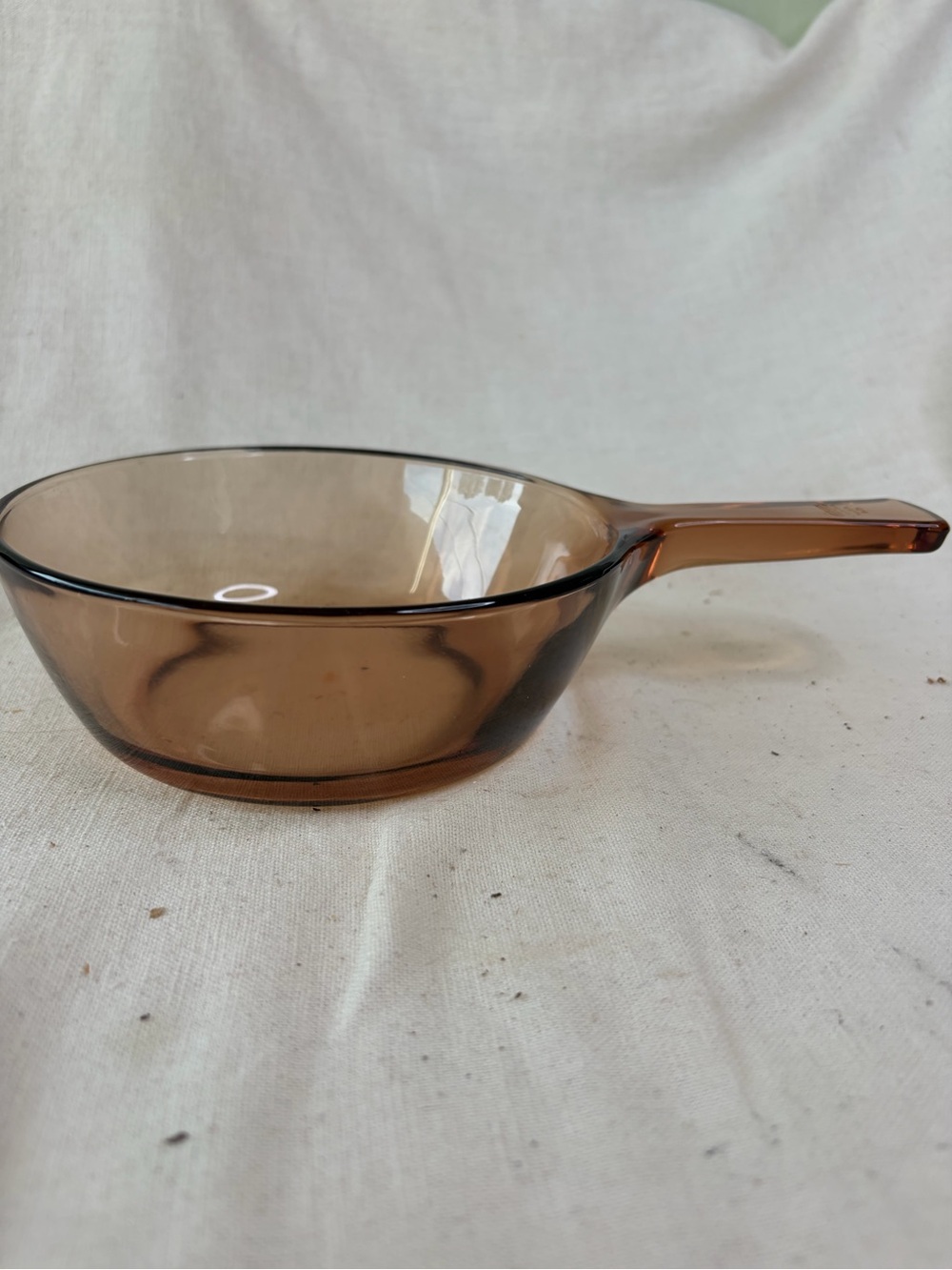 Amber Glass Saucepan with Handle
